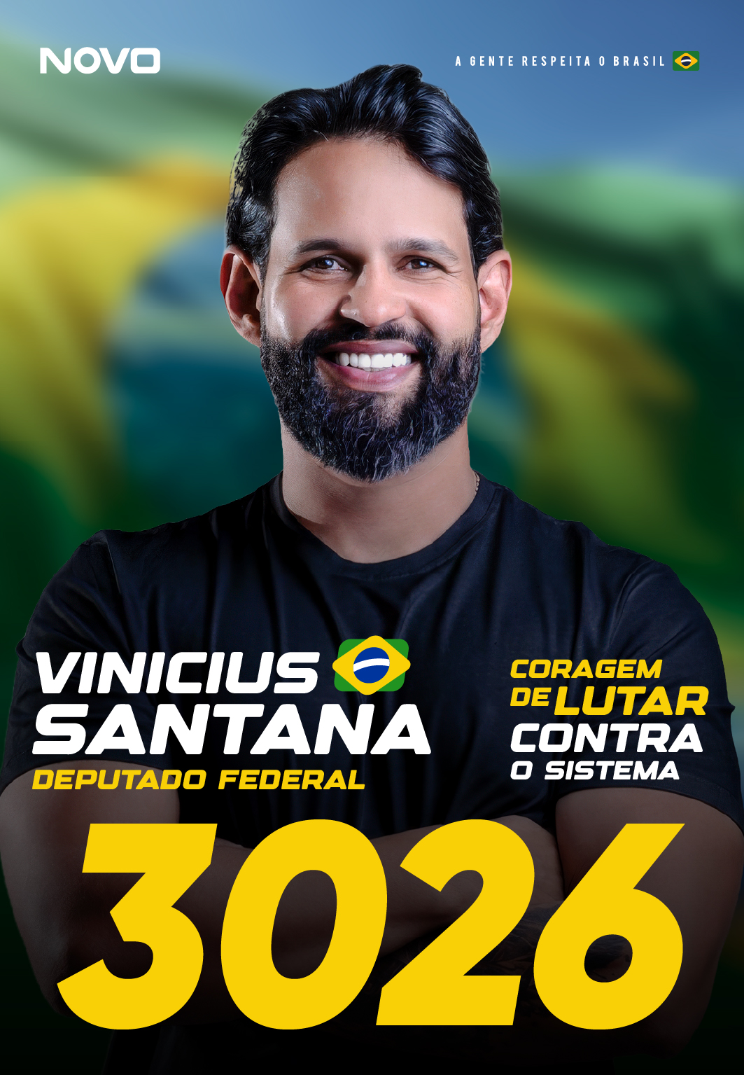 Santinho de Vinicius Santana, Deputado Federal, número 3026